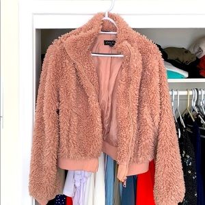 Teddy Bear Coat, blush, Size Large